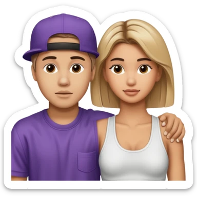 Justin bieber et hailey bieber ensemble voir tous le corps  sticker