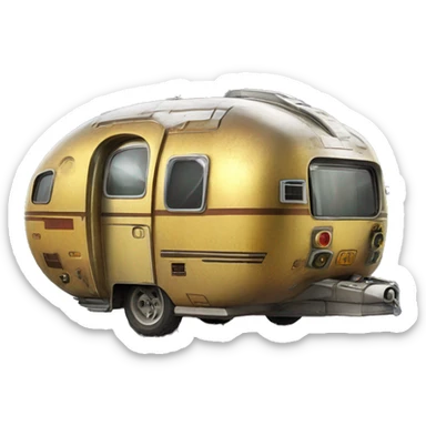  Side shot 1973 caravan C-3PO tarnished from space with rear wing  sticker