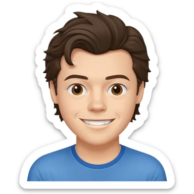 une joli personne qui ressemble a harry styles, avec beaucoup de details qui sourit sticker