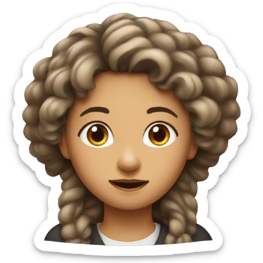 fille métisse avec cheveux bouclés  sticker
