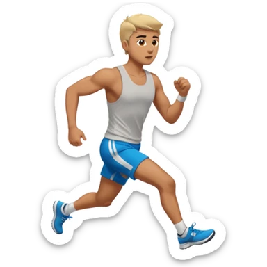 Man trying to catch up to car sticker