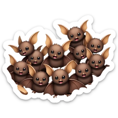 A billion bats coming out of a cave sticker