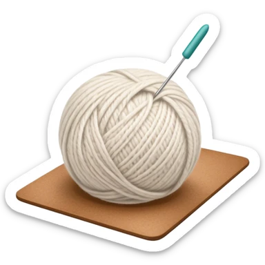 Felt crafting icon, wool fibers being felted, textured wool ball, needle and felting mat, minimalistic style, clean lines, transparent background. sticker