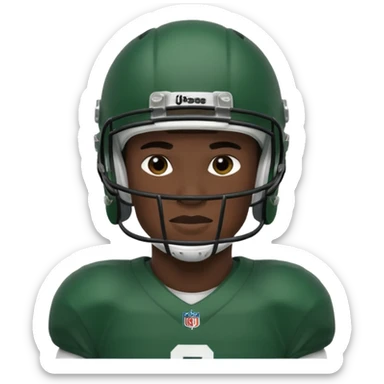 College football player helmet in dark green color ( black player ) sticker