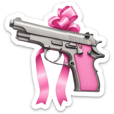 pink pistol with a pink ribbon sticker
