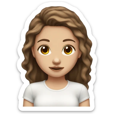 girl with brown hair, hazel eyes, fair skin, nose piercing sticker