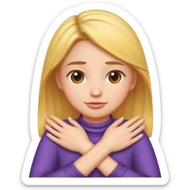 make a girl emoji crossing hands around neck sticker
