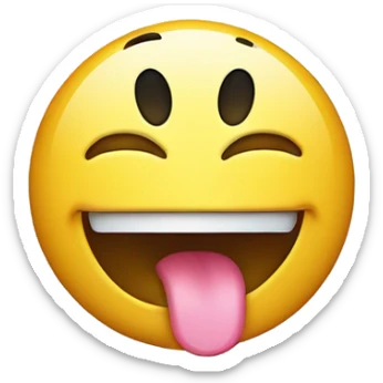Smiley smiling with the tongue out and a blinking eye to mean i’m joking  sticker