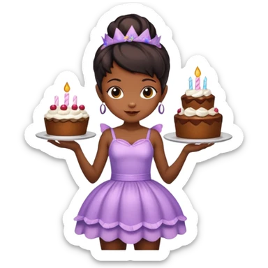 Black pixie fairy with cake sticker