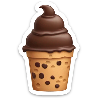 Chocolate ice cream with chocolate chips. The tub should be pink. sticker