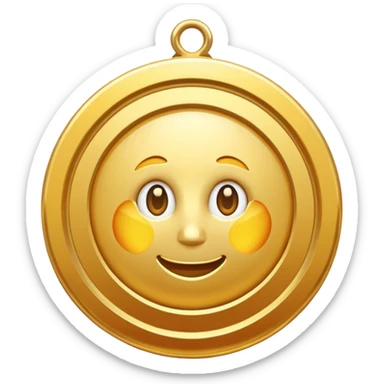 JUST THE CIRCLE  golden medal with a glossy finish sticker