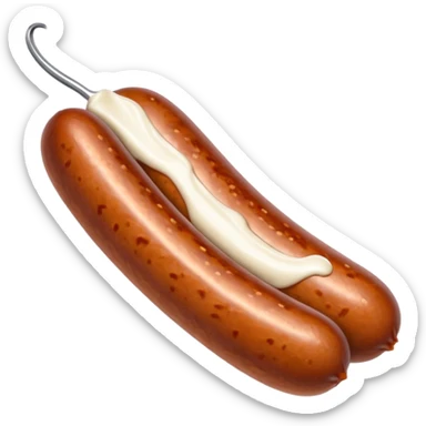 One sausage with milk at the tip sticker