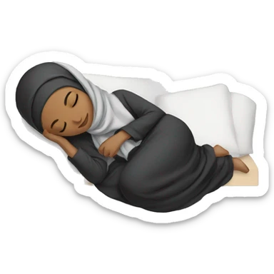 Black Cozy Hijabi sleeping sticker