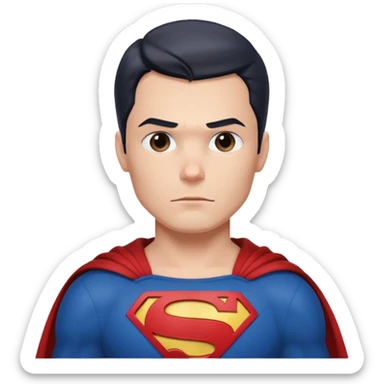 superman character face only younger sticker