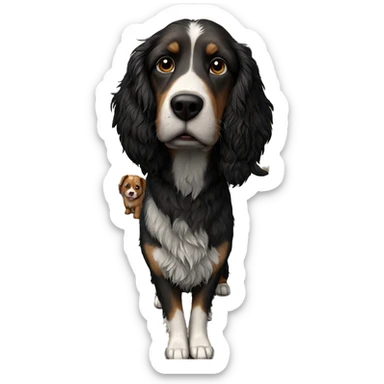 dog sitting on chair sticker