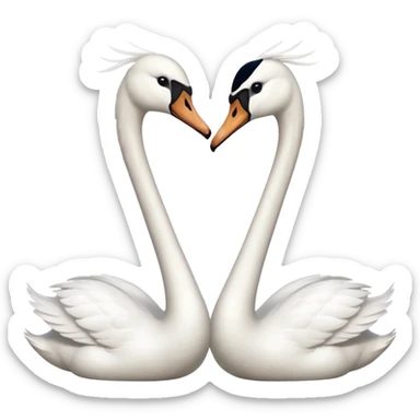 Two swans facing eachother sticker