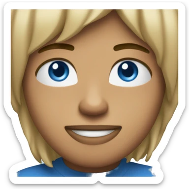 cara azul guiñando sticker
