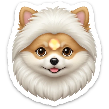 Pomeranian white sticker