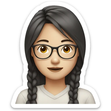 Chinese girl, 24 years old with glasses sticker