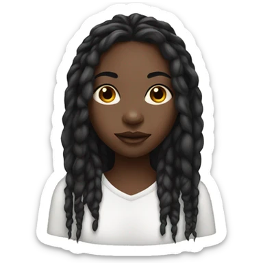 Black girl with long locs, percing in nose and makeup sticker