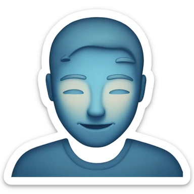 mental power represented by a blue head silouette iluminated in the headand lighted  sticker
