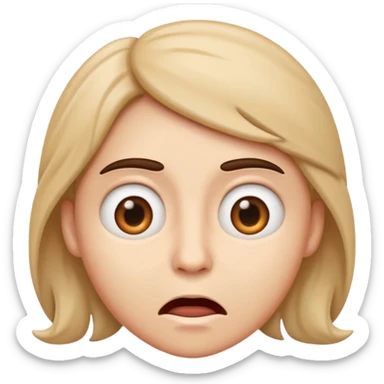 person icon emoji recoiling slightly, eyes looking sideways, mouth in zigzag, showing 'Yikes' emotion sticker
