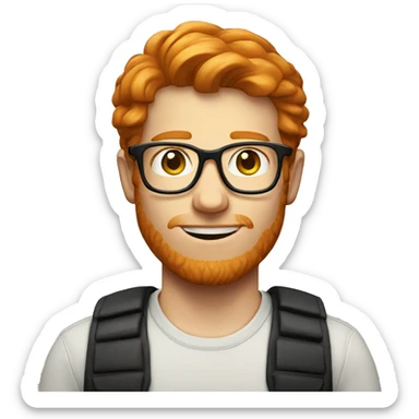 ginger male nerd sticker