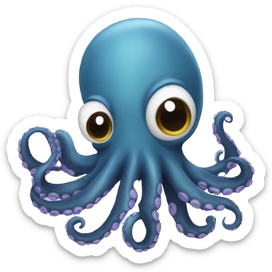 small friendly octopus, ver round with bg eyes and not to many details sticker