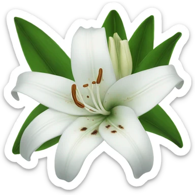 White lilies dead sticker