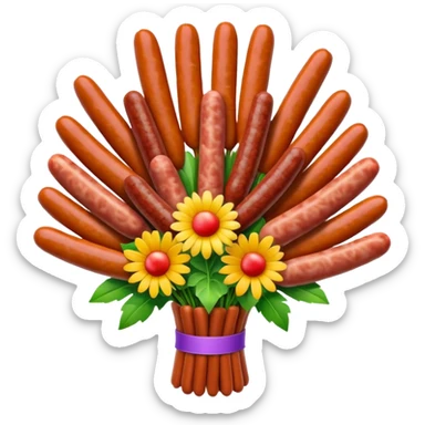 Make emoji flower bouqet from base sausage sticker