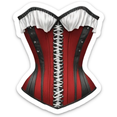 Red and black corset top stained with white paint sticker