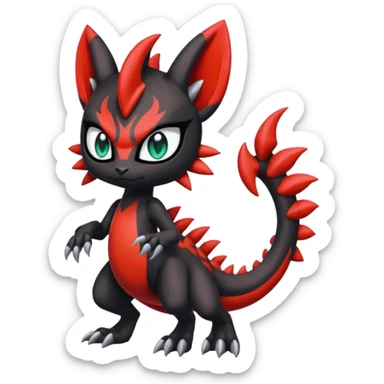 Colorful Cool Badass  Meloetta-Litten-Salandit-Guilmon-Darkrai-Pokémon-Fakémon-fusion-hybrid-creature sticker