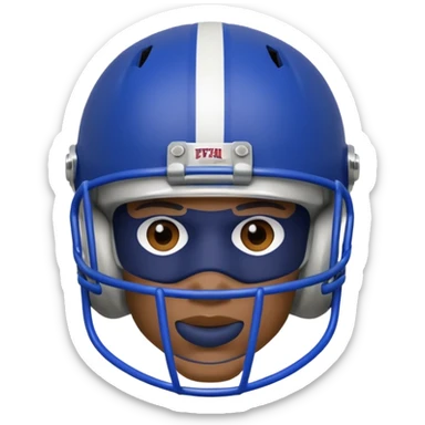 College football player helmet in a royal blue color only face sticker