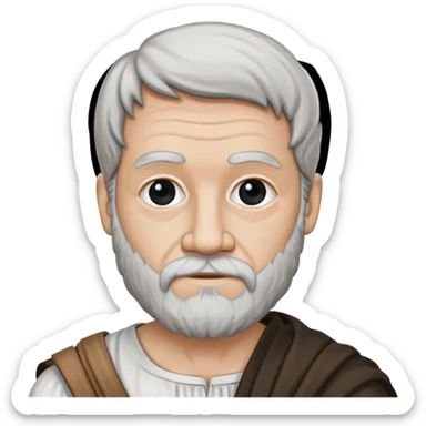 Aristotle portrait, hand-drawn look, as a black-and-white sketch sticker