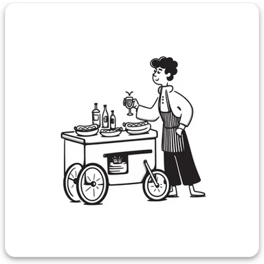 hotdog seller in New York with cart sticker