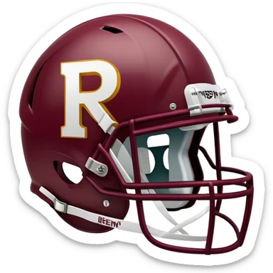  Maroon football helmet with the letter R on it  sticker