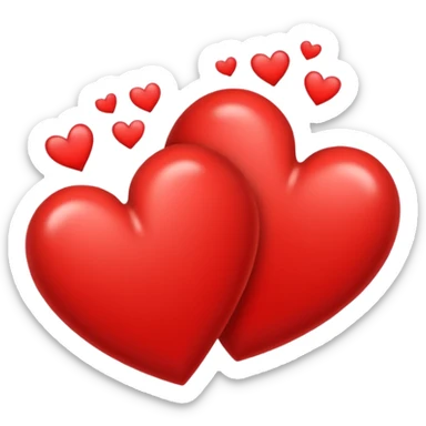 two hearts hand drawn doodle style sticker