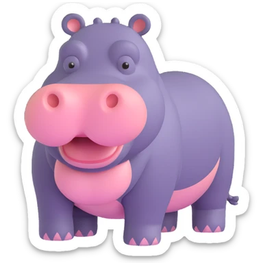 Hippo sticker