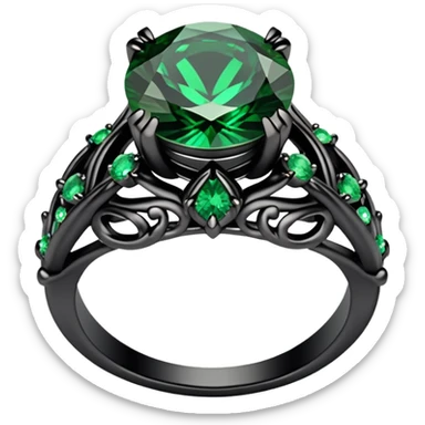 Eldritch black and green  engagement ring sticker