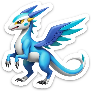 Colorful Meloetta-Latios-Wargreymon-Sergal-Pokémon-Digimon-Fakémon-fusion-hybrid-creature sticker