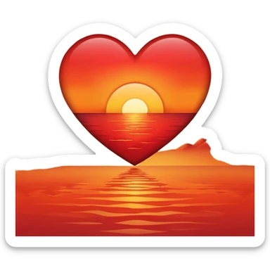 Sunset heart sticker