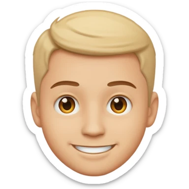 Handsome guy emoji like round IOS emoji more handsome sticker