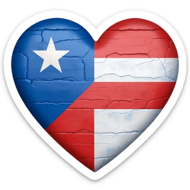 Heart with puerto rico flag sticker