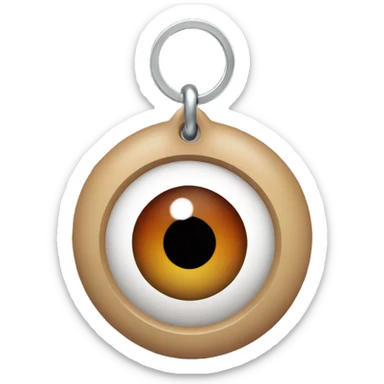 Keychain with a human eyeball brown iris sticker