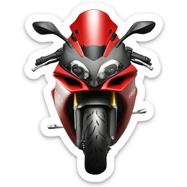 Moto ducati rouge avec un sourire  sticker