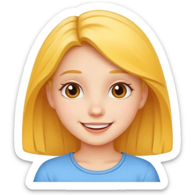 cheerful girl, simple and cute sticker