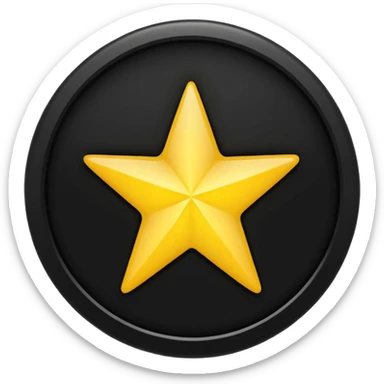 Make a star inside a clean black circle only and the star looks like the star in ios keyboard ⭐️  sticker
