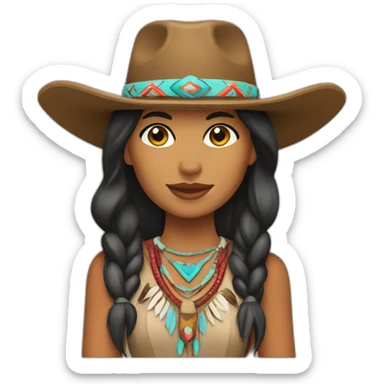 native american cowgirl sticker