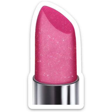 a pink lipstick with glitter sticker