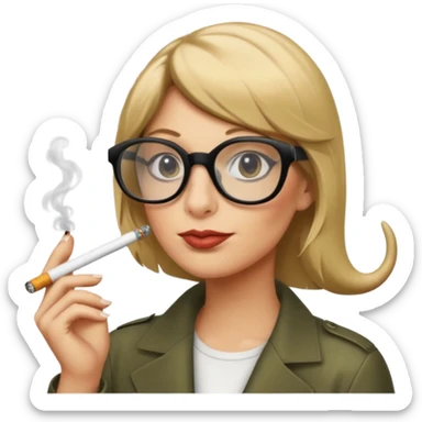 can you create a sneaky bitch SNAKE with big glasses smoking a cigarrette? the SNAKE needs to have dirty blonde hair
can you add a text baloon saying "YADA YADA" sticker